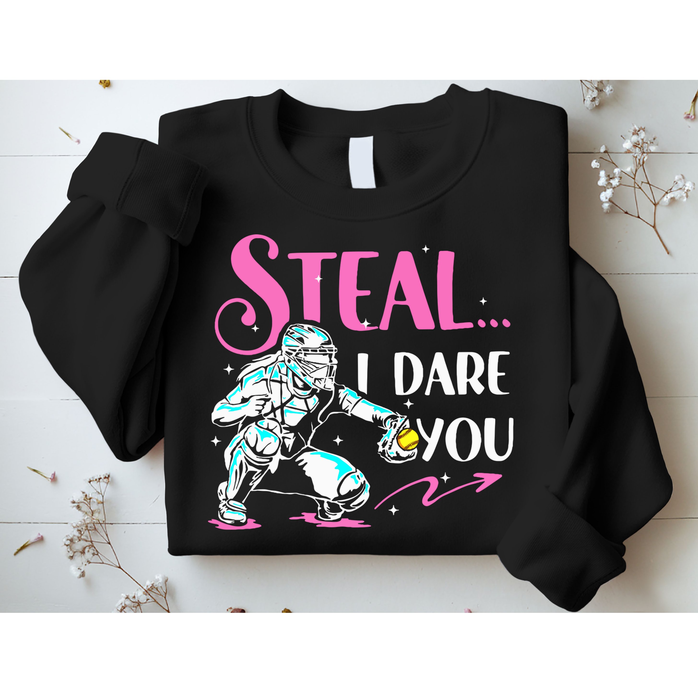 Softball Catcher Sports Design Funny Softball Player Sweatshirt
