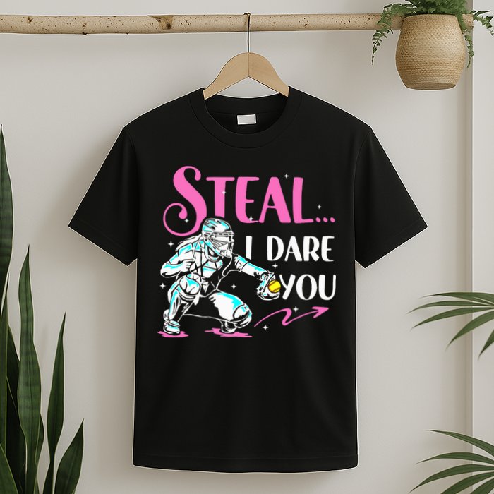 Softball Catcher Sports Design Funny Softball Player T-Shirt