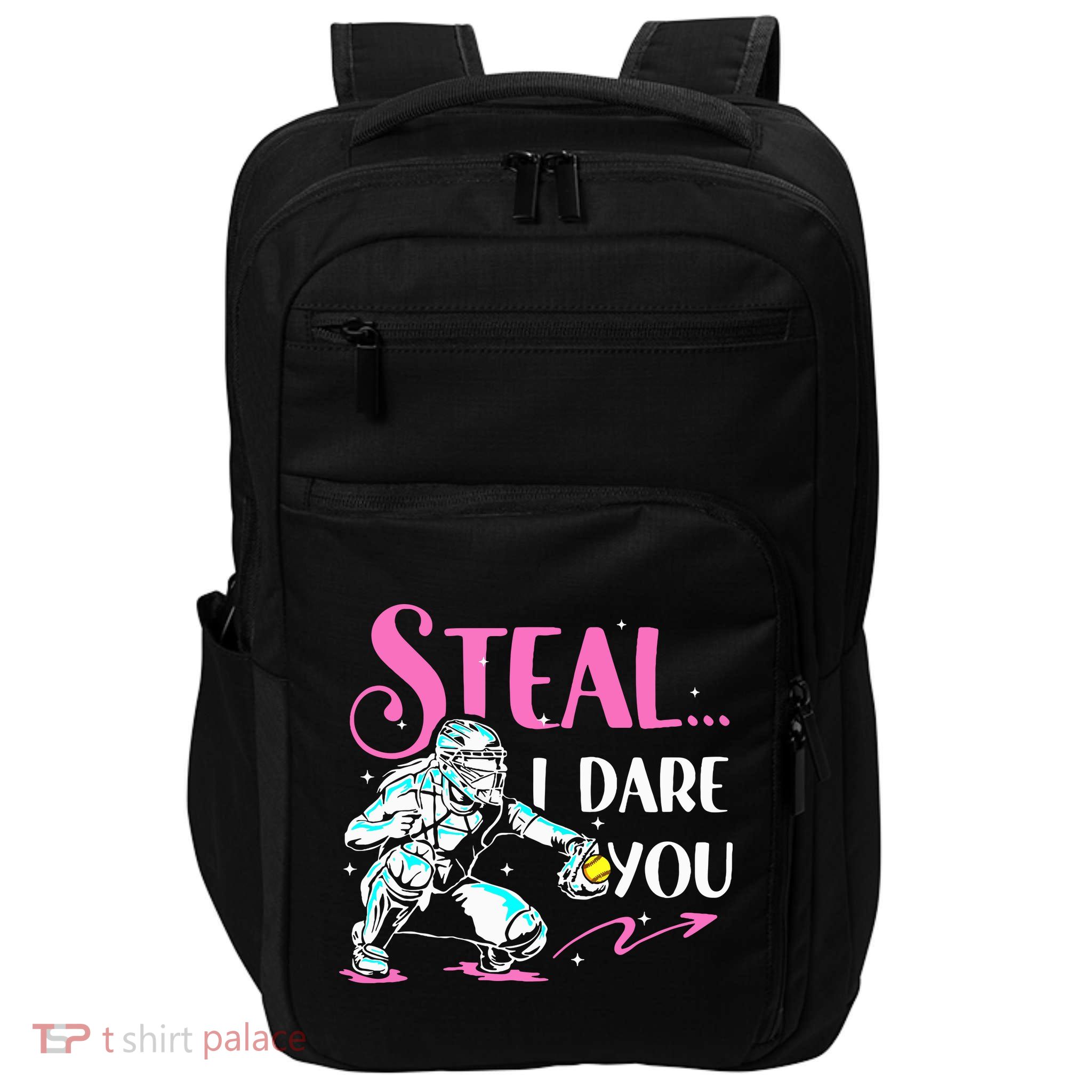 Softball Catcher Sports Design Funny Softball Player Impact Tech Backpack