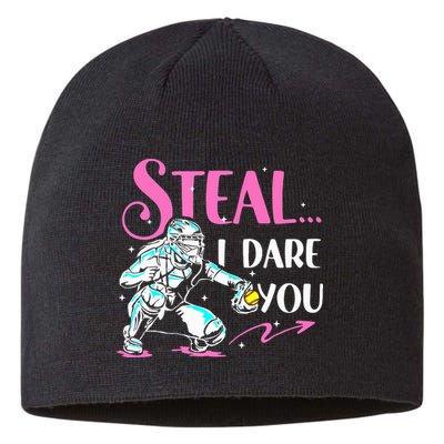 Softball Catcher Sports Design Funny Softball Player Sustainable Beanie