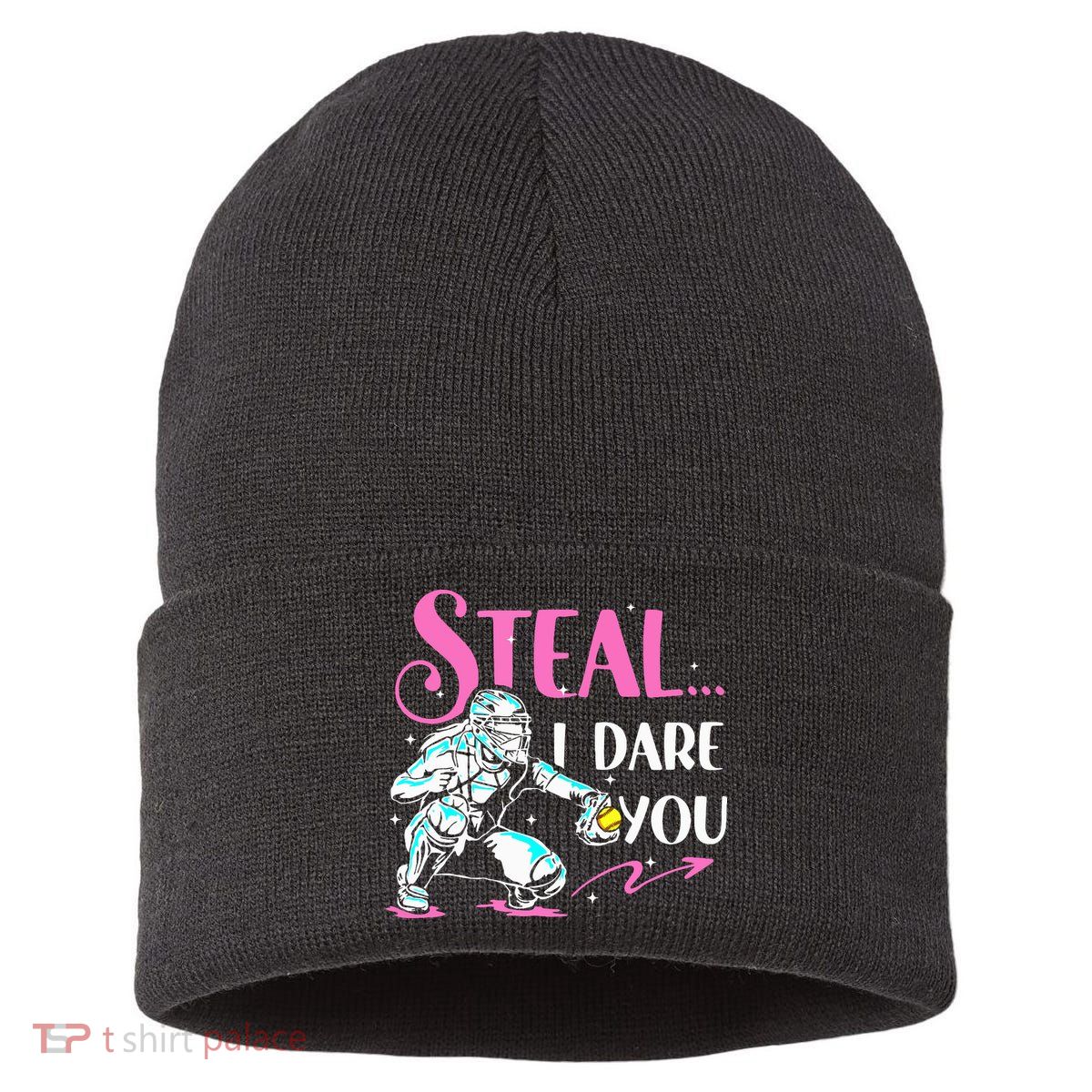 Softball Catcher Sports Design Funny Softball Player Sustainable Knit Beanie