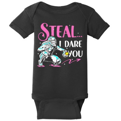 Softball Catcher Sports Design Funny Softball Player Baby Bodysuit