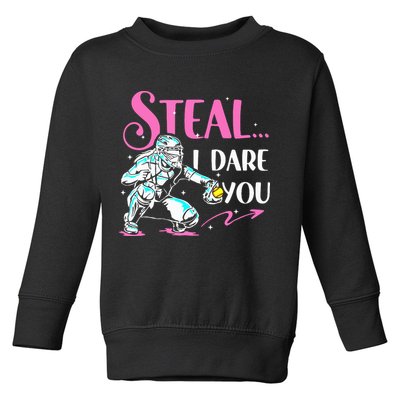 Softball Catcher Sports Design Funny Softball Player Toddler Sweatshirt
