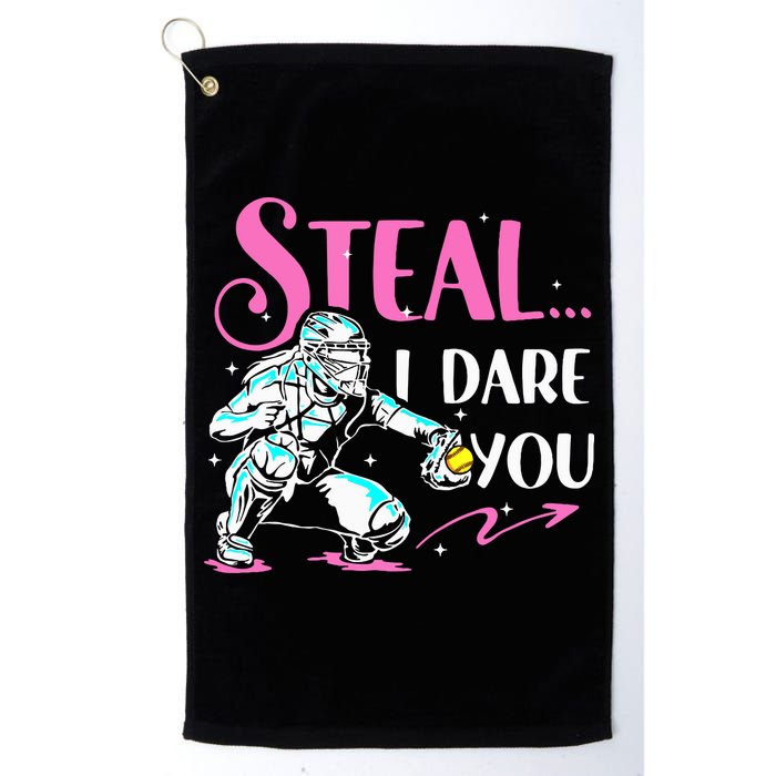 Softball Catcher Sports Design Funny Softball Player Golf Towel