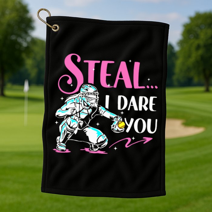 Softball Catcher Sports Design Funny Softball Player Golf Towel