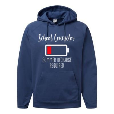 School Counselor Summer Recharge Required Last Day School Performance Fleece Hoodie