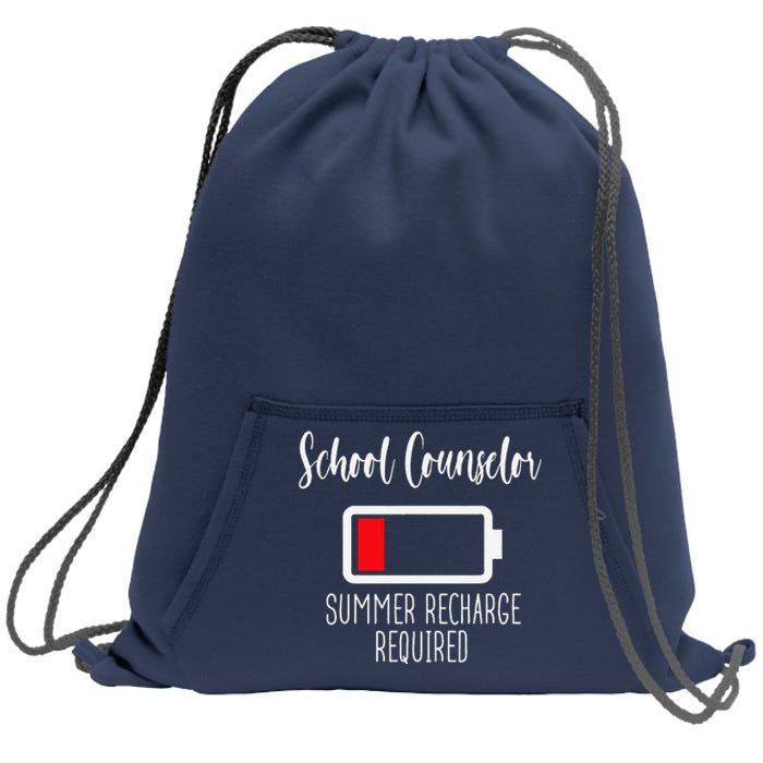 School Counselor Summer Recharge Required Last Day School Sweatshirt Cinch Pack Bag