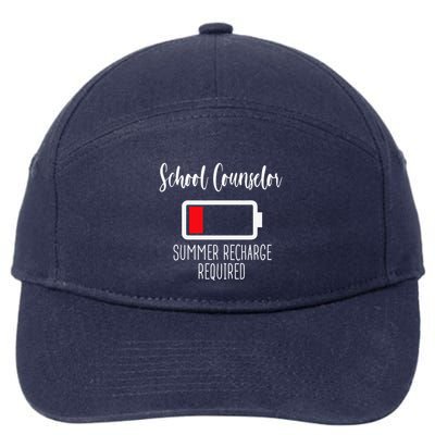 School Counselor Summer Recharge Required Last Day School 7-Panel Snapback Hat