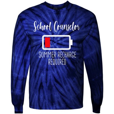 School Counselor Summer Recharge Required Last Day School Tie-Dye Long Sleeve Shirt