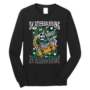 Santa Cruz Skateboarding Skull Skateboard Street Wear Long Sleeve Shirt