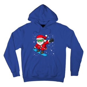 Santa Claus Snowboarding On Snowflakes Snowboard Dad Gift Hoodie