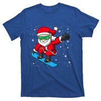 Santa Claus Snowboarding On Snowflakes Snowboard Dad Gift T-Shirt