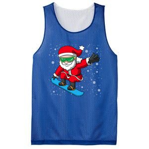 Santa Claus Snowboarding On Snowflakes Snowboard Dad Gift Mesh Reversible Basketball Jersey Tank