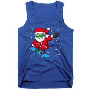 Santa Claus Snowboarding On Snowflakes Snowboard Dad Gift Tank Top