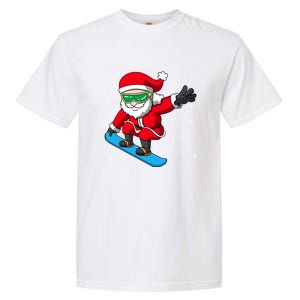 Santa Claus Snowboarding On Snowflakes Snowboard Dad Gift Garment-Dyed Heavyweight T-Shirt