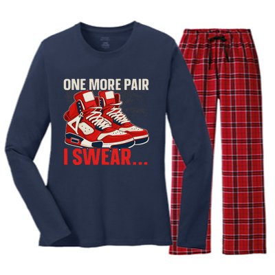 Shoe Collector Sneakerhead Shoe Lover I Love Sneakers Women's Long Sleeve Flannel Pajama Set 