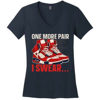 Shoe Collector Sneakerhead Shoe Lover I Love Sneakers Women's V-Neck T-Shirt