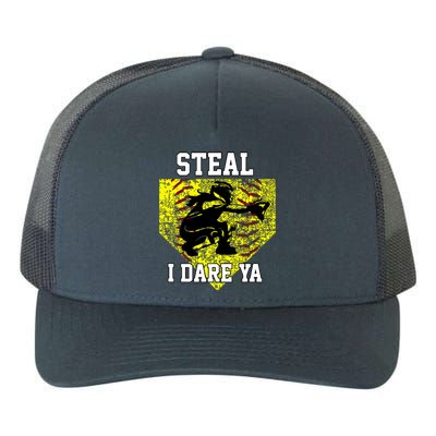 Softball Catcher Steal I Dare Ya Funny Player Girl Yupoong Adult 5-Panel Trucker Hat