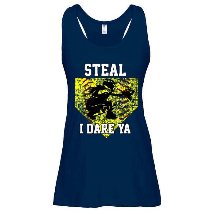 Softball Catcher Steal I Dare Ya Funny Player Girl Ladies Essential Flowy Tank