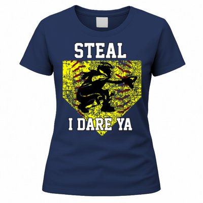 Softball Catcher Steal I Dare Ya Funny Player Girl Women's T-Shirt