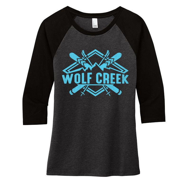 Skiing Colorado Skier Downhill Alpine Ski Resort Wolf Creek Women's Tri-Blend 3/4-Sleeve Raglan Shirt