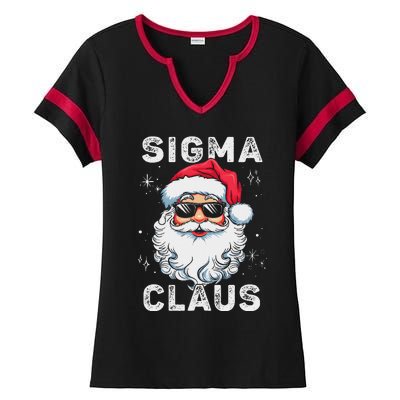 Sigma Claus Santa Funny Christmas Rizz Male The Rizzler Meme Ladies Halftime Notch Neck Tee