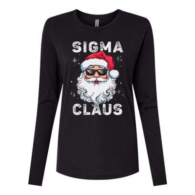 Sigma Claus Santa Funny Christmas Rizz Male The Rizzler Meme Womens Cotton Relaxed Long Sleeve T-Shirt