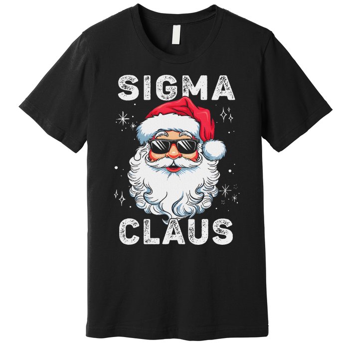 Sigma Claus Santa Funny Christmas Rizz Male The Rizzler Meme Premium T-Shirt