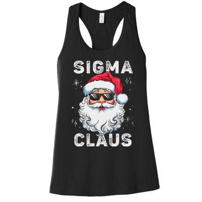 Sigma Claus Santa Funny Christmas Rizz Male The Rizzler Meme Women's Racerback Tank