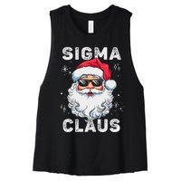 Sigma Claus Santa Funny Christmas Rizz Male The Rizzler Meme Women's Racerback Cropped Tank