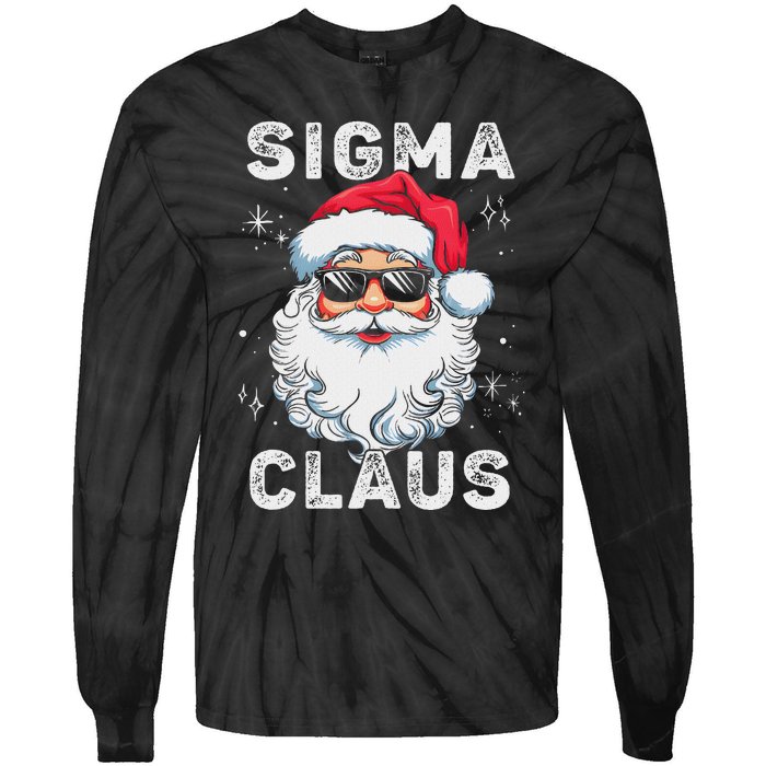 Sigma Claus Santa Funny Christmas Rizz Male The Rizzler Meme Tie-Dye Long Sleeve Shirt