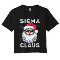 Sigma Claus Santa Funny Christmas Rizz Male The Rizzler Meme Women's Crop Top Tee