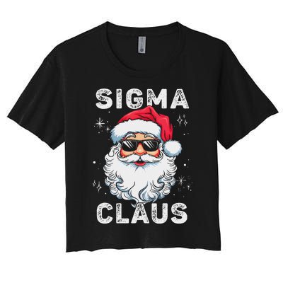 Sigma Claus Santa Funny Christmas Rizz Male The Rizzler Meme Women's Crop Top Tee