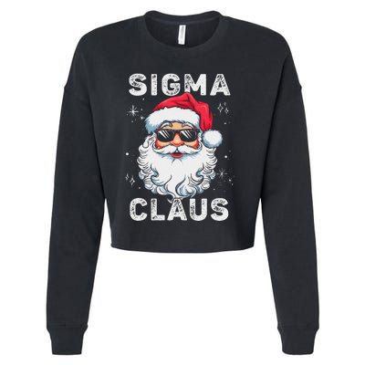 Sigma Claus Santa Funny Christmas Rizz Male The Rizzler Meme Cropped Pullover Crew