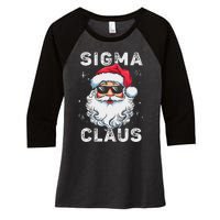 Sigma Claus Santa Funny Christmas Rizz Male The Rizzler Meme Women's Tri-Blend 3/4-Sleeve Raglan Shirt