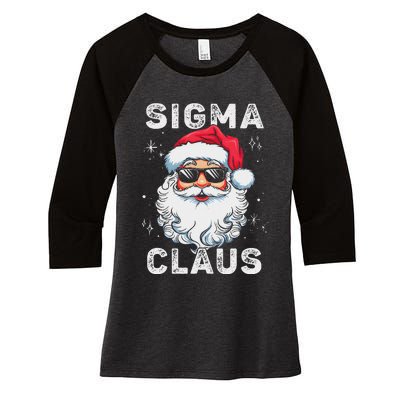 Sigma Claus Santa Funny Christmas Rizz Male The Rizzler Meme Women's Tri-Blend 3/4-Sleeve Raglan Shirt