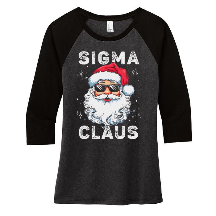 Sigma Claus Santa Funny Christmas Rizz Male The Rizzler Meme Women's Tri-Blend 3/4-Sleeve Raglan Shirt