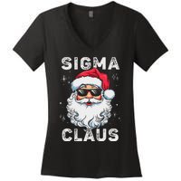 Sigma Claus Santa Funny Christmas Rizz Male The Rizzler Meme Women's V-Neck T-Shirt