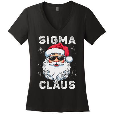 Sigma Claus Santa Funny Christmas Rizz Male The Rizzler Meme Women's V-Neck T-Shirt