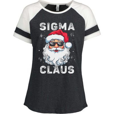 Sigma Claus Santa Funny Christmas Rizz Male The Rizzler Meme Enza Ladies Jersey Colorblock Tee