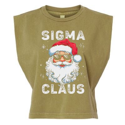 Sigma Claus Santa Funny Christmas Rizz Male The Rizzler Meme Garment-Dyed Women's Muscle Tee