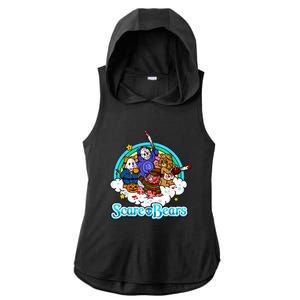 Scary Care Scare Bears Funny Halloween Horror Faces Custom Ladies PosiCharge Tri-Blend Wicking Draft Hoodie Tank