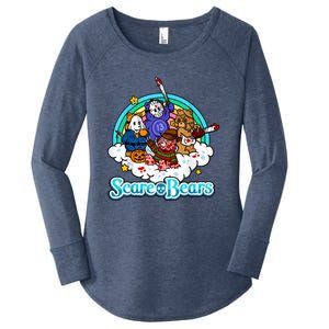 Scary Care Scare Bears Funny Halloween Horror Faces Custom Women's Perfect Tri Tunic Long Sleeve Shirt