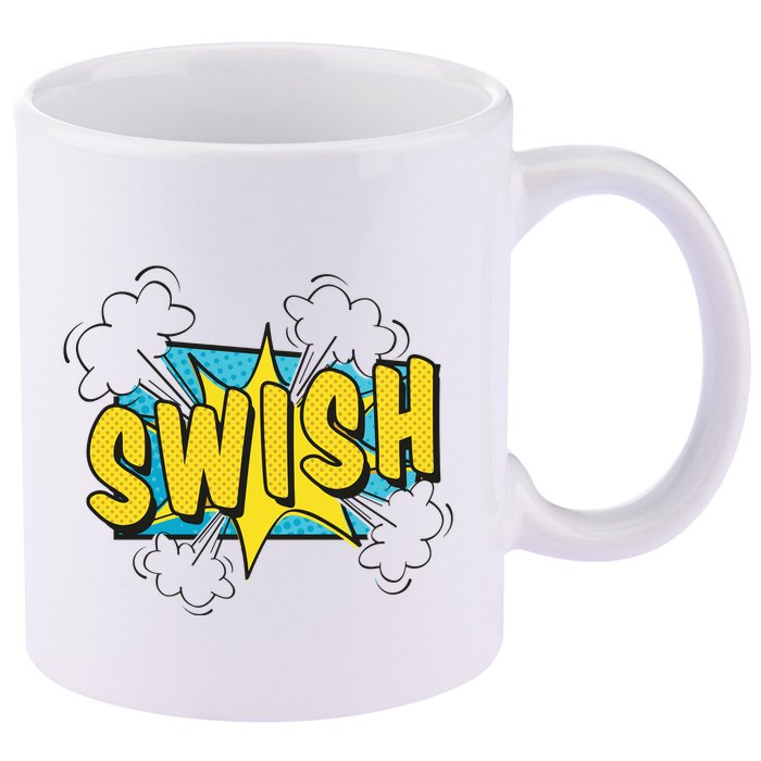 Swish Comic 11oz C Handle Ceramic Mug