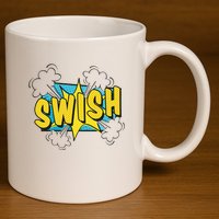 Swish Comic 11oz C Handle Ceramic Mug