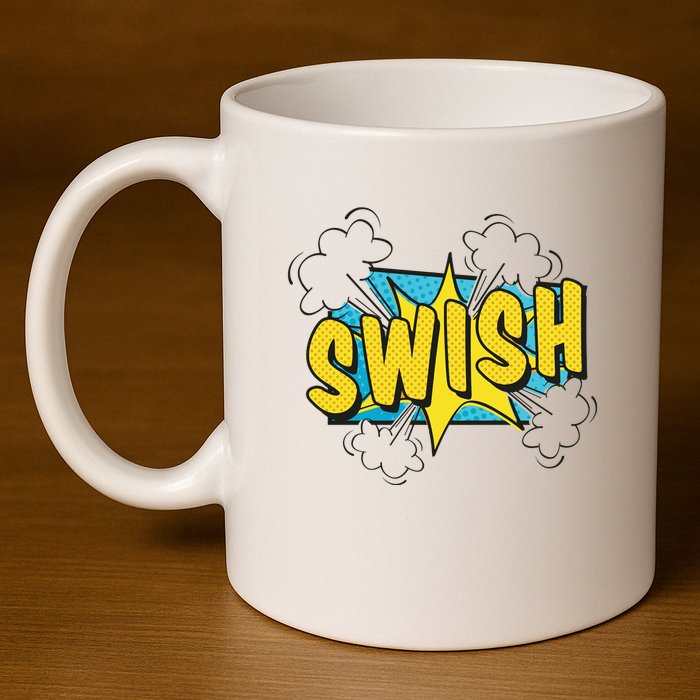 Swish Comic 11oz C Handle Ceramic Mug