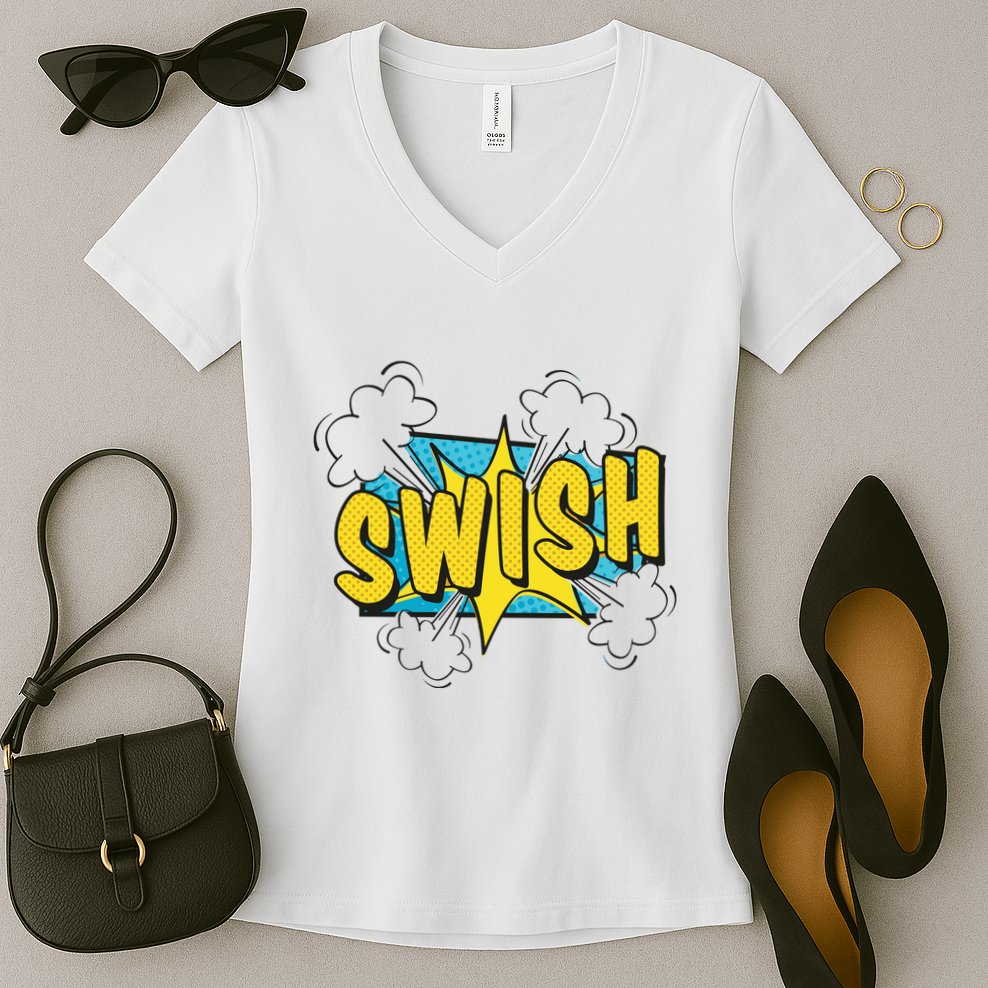 Swish Comic Women's V-Neck T-Shirt