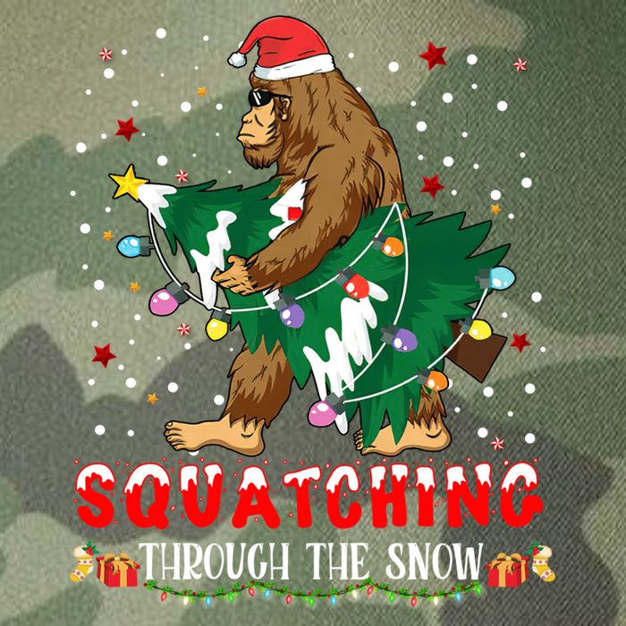 Sasquatch Christmas Squatching Bigfoot Santa Xmas Tree Light Legacy Tie Dye Trucker Hat