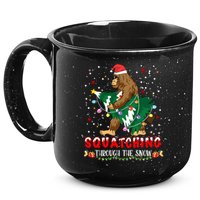 Sasquatch Christmas Squatching Bigfoot Santa Xmas Tree Light 15oz Campfire Ceramic Mug