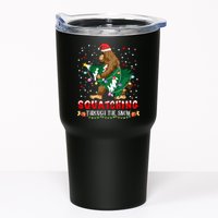 Sasquatch Christmas Squatching Bigfoot Santa Xmas Tree Light Tumbler